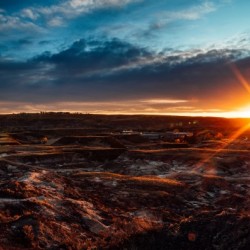 Red Sunset over Drumheller Hi Res   A3